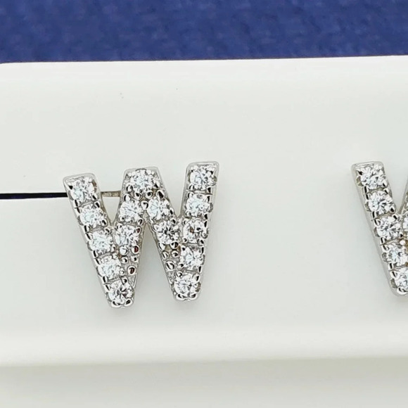 925 Sterling Silver CZ Stud Earrings for Women/Girl, US925P1082 - Picture 1 of 10